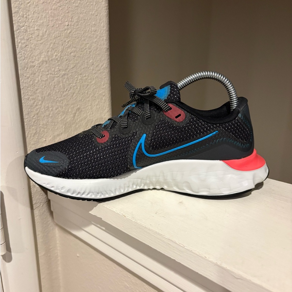 Nike Renew Run Youth Size 5Y  Sneaker Black Blue Red Shoes CT1430-090 - Picture 4 of 9